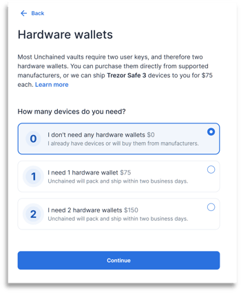 Choose hardware wallets shadow