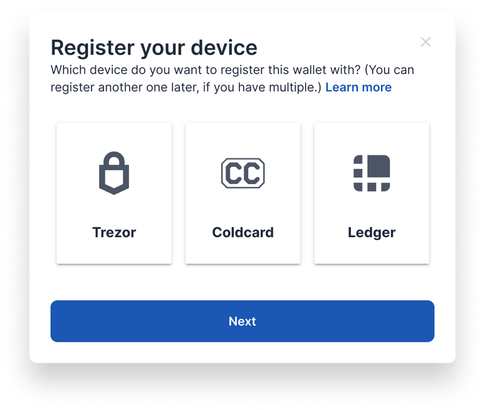 How do I register my Ledger with my vault or loan?